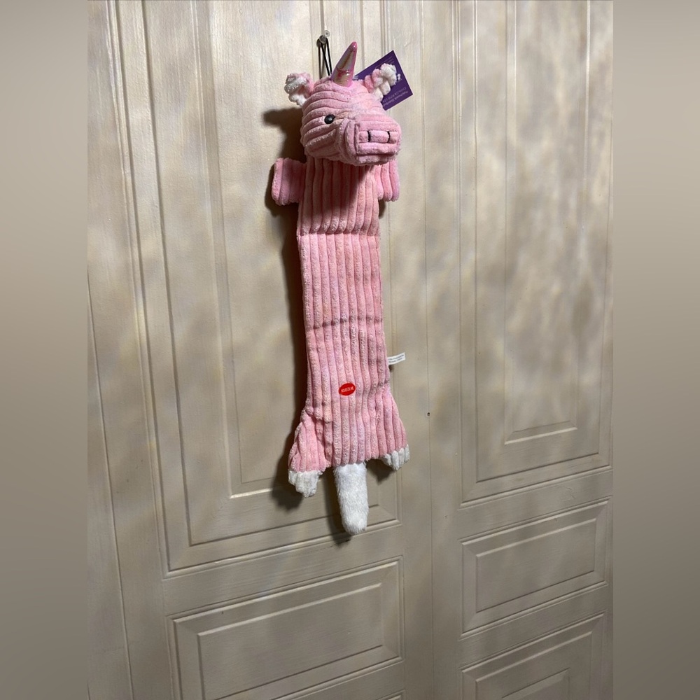 Patchwork Unicorn Less Stuffed Clinker &  Squeaker Dog   Toy 20”